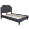 Merrick Lane Provence Platform Bed with Slatted Support Contemporary Tufted Upholstery with Accent Nail Trim